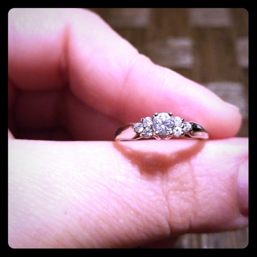 Diamond and White Gold Engagement Ring